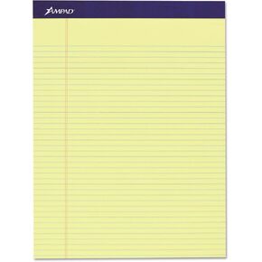Ampad 20215 Legal Ruled Pad, 8 1/2 x 11, Canary, 50 Sheets (Pack of 4 Pads)