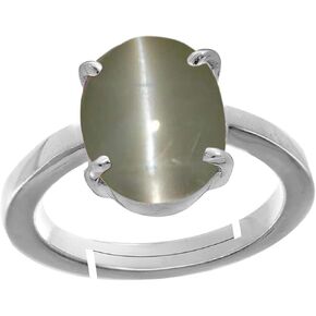 ADARSH_STORE_|| Natural Lehsunia Gemstone Chandi Free Size Anguthi Unheated and Untreated for Astrological Purpose for men and women