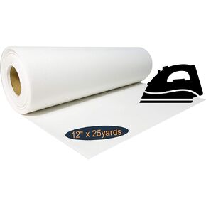 HimaPro Fusible Iron on Embroidery Stabilizer Backing 12 inch x 25 Yard Roll (Tearaway)