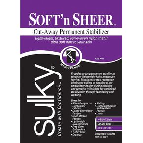 Sulky Of America Cut Away Soft N Sheer Stabilizer, 20" by 1 yd, Black