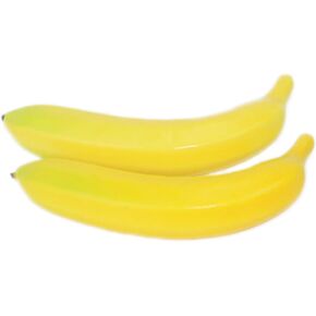 Artificial Fake Banana Fruit Bunch Realistic Lifelike Simulation Decorative Faux Bananas Fruits for Festival Home Cabinet Kitchen Props Wedding Party Photography, Loose 2 Pcs, Yellow