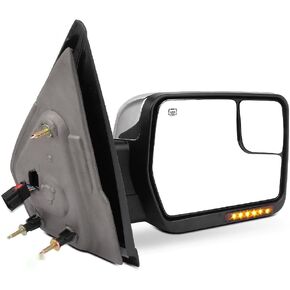 SCITOO Towing Mirrors for 2004-2014 for Ford for F-150 Blind Spot Mirror Power Heated Chrome Puddle Signal Double Glass (Passenger Side)