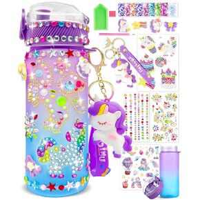 Reusitty Decorate Your Own Water Bottle Kits Mermaid Toys for Girls Age 4-6 Diamond Painting Art Kits Crafts Christmas Birthday Gifts for 3 4 5 6 7 Year Old Girls