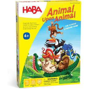 HABA Animal Upon Animal Christmas Limited Edition Wooden Stacking Game in Collector's Tin - The