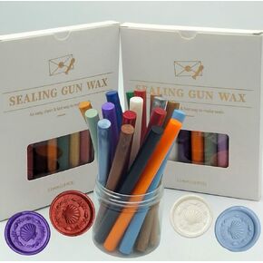 Wax Seal Sticks，Atopbb 20 Pieces Assorted Colors Assorted Colors Glue Gun Wax Sealing Sticks for Wax Seal Stamp, Glue Gun Sealing Wax Great for Wedding Invitations Cards Envelopes (10#4)