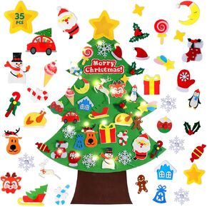 TOBEHIGHER Felt Christmas Tree - 3.6 FT Wall Felt Christmas Tree for Kids with 39 Pcs Ornaments, DIY Xmas Gifts for Christmas Decorations