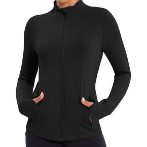 Workout Jackets for Women Lightweight Running Jackets Full Zip Yoga Athletic Clothes Slim Fit with Pockets