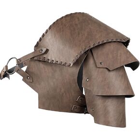 Medieval Armor Faux Leather Pauldron Shoulder Armor, Perfect Viking Accessories for LARP, Cosplay, and Halloween
