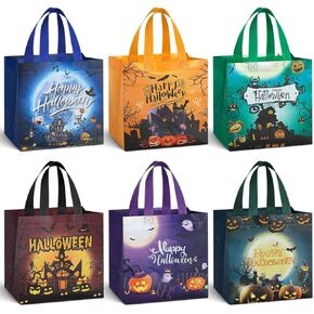 Halloween Non-Woven Gift Bags, Halloween Treats Bags, Halloween Trick or Treat Tote Bag, Halloween Party Bags with Handles for Gifts Wrapping, Halloween Party Supplies