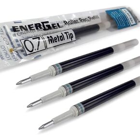 4 x PENTEL Energel 0.7mm Refill Metal Tip LR7 - Fits Energel Xm, BL77/BL57/BL37 - Turquoise