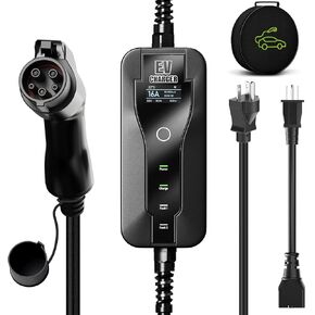 2024 Level 2 EV Charger[32A 7.2kW 110V-240V], Portable EV Charger Level 2 with NEMA 14-50P&5-15 Adapter, 32A/16A/13A/10A/8A Adjustable & Delay Charge 1-15H Electric Vehicle Charging Stations