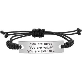 ABNTY Inspirational Gifts for Women Bracelet, You Are Love You Are Valued You Are Beautiful, Inspirational Bracelet