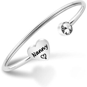 LQRI Nanny Bracelet Nanny Charm Bangle Cuff Nanny Gift Babysitter Gift Nanny Jewelry Nanny Appreciation Gift