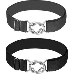 Falari Womens Stretch Belt Adjustable Web Belt Metal Buckle All Occasion Dress Belt