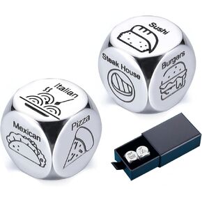 ZZP Wedding Registry Ideas, Date Night Food Decider Dice, Valentines 5 Senses Gifts for Him Boyfriend, What to Eat Dice, Gifts for Coworkers, Dirty Secret Santa Gifts for Women