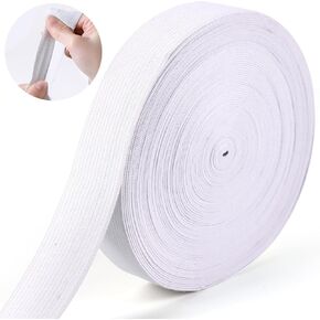 1 Inch Elastic Bands-10 Yards White Elastic Webbing-Sewing Stretch Elastic Band Waistbands Pants Clothes