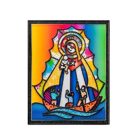 Virgen de la Caridad del Cobre con Marco.Framed 5x7 Artwork of Our Lady of Charity ready to decor your Living Room,Bedroom or Office.