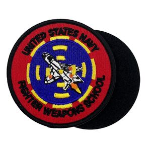 3'' United States Fighter School Embroidered Hook and Loop Patch, Tactical Badge