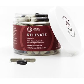 NeuroReserve RELEVATE - Brain Health Supplement - Support Memory, Healthy Brain Aging, Focus, Natural Energy, Mood - for Comprehensive, Long-Term Benefit - Antioxidants, Omega 3 DHA EPA, Vitamin B12