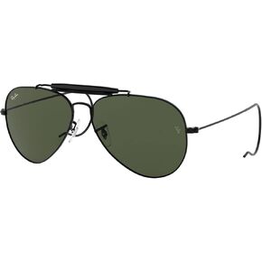 Ray-Ban RB3030 Outdoorsman I Sunglasses + Vision Group Accessories Bundle (Black/Crystal Green (L9500))
