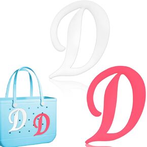 Pink Letter Charms for Bogg Bag Alphabet Lettering Accessories Charms Compatible with Bogg Bag Original All Models Insert Decorative Letter for Handbag Includes 3D Letters White and Pink Letters K