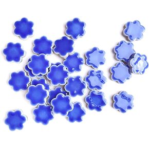 200g Ceramic Mosaic DIY Set Colorful Small Flower Ceramic Flower Mosaic Tile Craft Material Mosaic Art Material - Navy Blue