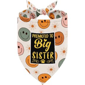 Dog Bandana, Promoted to Big Sister Dog Bandana, Dog Scarf Leaf Printing, Dog Scarf Accessories, Dog Bandana Pet Scarf, Pet Scarf Gender Reveal Accessories, Floral Pet Scarf, Dog Bandana Gift (F27)