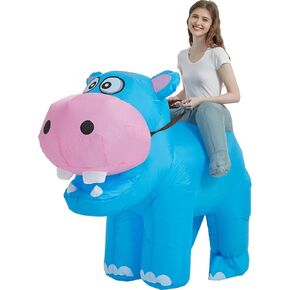 One Casa Inflatable Costume Adult,Blow Up Party Costumes,Riding Hippo Costume,Halloween Costumes for Men Women