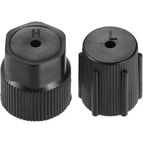 X AUTOHAUX 1 Pair ID 0.67" Automotive Air Conditioner Valve Caps Air Valve Cap Dust Seal Cover Kit for Car AC System Air Conditioning Repairing ABS Plastic Black