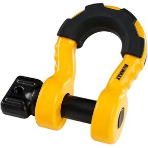 DEWALT DXBC8000 Black/Yellow 3/4" Bow Shackle with 7/8" Pin (10,400 lb Work Strength) - Towing, Winching, Vehicle Recovery