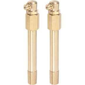 uxcell Brass Straight Grease Fitting G1/8 Thread 85mm Length Hydraulic Grease Fitting Accessories, 2Pcs