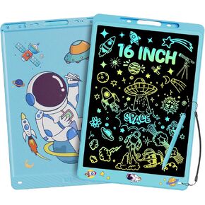 16 Inch LCD Writing Tablet for Kids, Colorful Doodle Board, Eye Protection Drawing Tablet with High Brightness, Birthday Gift & Trip Toy for 3-8 Years Old Boys and Girls (Pink)