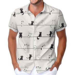Summer Beach Hawaiian Shirts for Men - Casual Button Down Short Sleeve Floral Tropical Vacation Shirts