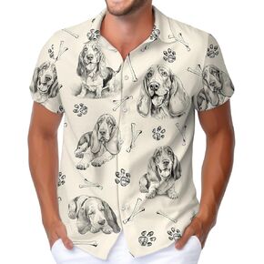 Summer Beach Hawaiian Shirts for Men - Casual Button Down Short Sleeve Floral Tropical Vacation Shirts
