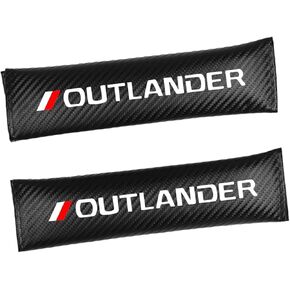 2Pcs Carbon Fiber Leather Car Seat Belt Shoulder Pad Protective Sleeves for Mitsubishi Outlander