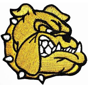 France Pitbull Head Bulldog Puppy Dog Face Right Yellow Cartoon Animal Iron on Embroidered Patch Supplies for Jacket Bags Jeans Backpack Clothes DIY