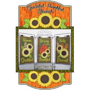 Grateful, Thankful, Blessed Table Top Display # JBDGTB Janine Babich Designs in Machine Embroidery