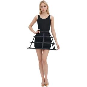 3 Hoop Skirt for Women Crinoline Half Slip Underskirt for Girls Wedding Bridal Underskirt Slip White Black