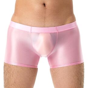 Mesh Boxer Briefs for Men See Through Underwear Split Side Shorts Sexy Boxers Underpants