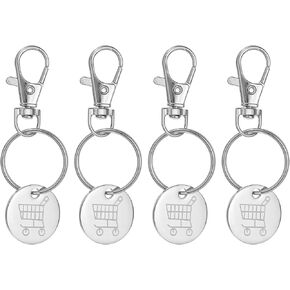 PATIKIL Shopping Trolley Token Key Ring Stainless Steel Grocery Cart Remover Coin Keychain Unlock Release Key