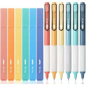 Mr. Pen- Aesthetic Highlighters and Gel Pens, 12 Pack, Assorted Colors, Bible Highlighters No Bleed, Black Ink Gel Pens, Highlighter Pens, No Bleed Highlighters for Bibles, Gel Pens