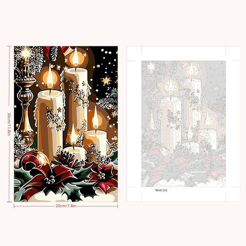 SENQAO Framed Paint by Numbers Kit for Adults Beginners with Wooden Easel, Christmas Easy Paint by Number Kit with Frame, Watercolor Adult Paint by Number Framed Canvas 7.8x11.8in in Kuwait