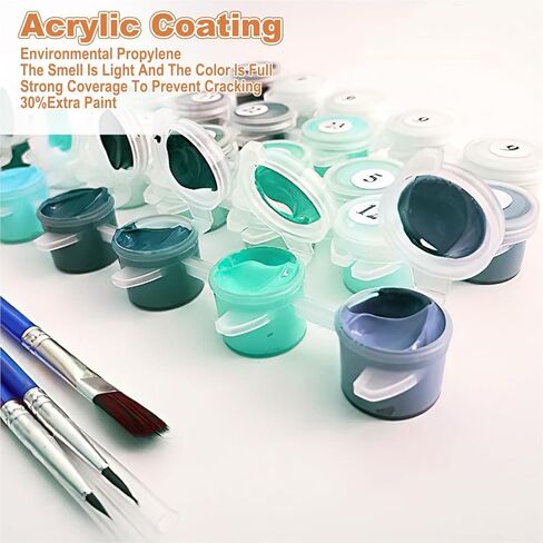 SENQAO Framed Paint by Numbers Kit for Adults Beginners with Wooden Easel, Christmas Easy Paint by Number Kit with Frame, Watercolor Adult Paint by Number Framed Canvas 7.8x11.8in in Kuwait