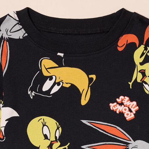 طقم بيجامة قطنية مريحة للجنسين من Amazon Essentials Looney Tunes للأطفال والصغار in Kuwait