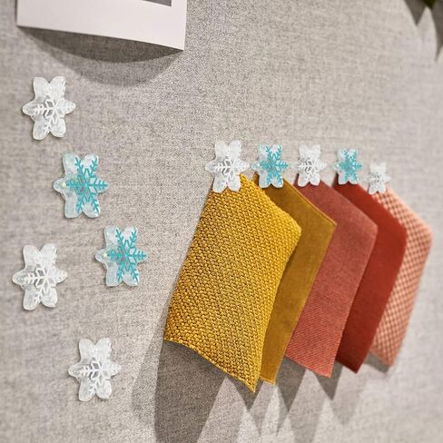 Zonon 30 Pieces Christmas Snowflake Push Pins, Decorative Cork Board Tacks, 0.9 Inch Thumb Tacks for Bulletin Board, Office Home Winter Christmas Decorations(White, Blue) in Saudi Arabia