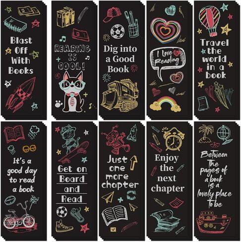 LiYiQ 100 Pcs Motivational Encouraging Inspirational Bookmarks 6×2-inch Double-Sided Bookmarks for Book Lovers Cute Bookmarks for Reading Bookmarks for Students School Supplies in Kuwait