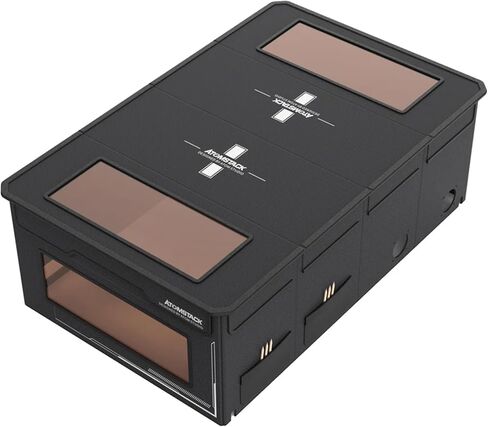 ATOMSTACK FB2 Laser Engraver Enclosure 30" X 29" X 17" with Exhaust Vent & Pipe, Fireproof Dustproof Foldable Protective Cover Odor Noise Reduction Eye Protection Compatible for Most Engraver Machines in Kuwait