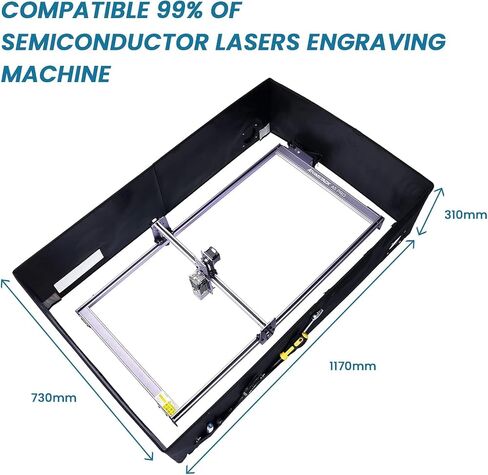 ATOMSTACK FB2 Laser Engraver Enclosure 30" X 29" X 17" with Exhaust Vent & Pipe, Fireproof Dustproof Foldable Protective Cover Odor Noise Reduction Eye Protection Compatible for Most Engraver Machines in Kuwait