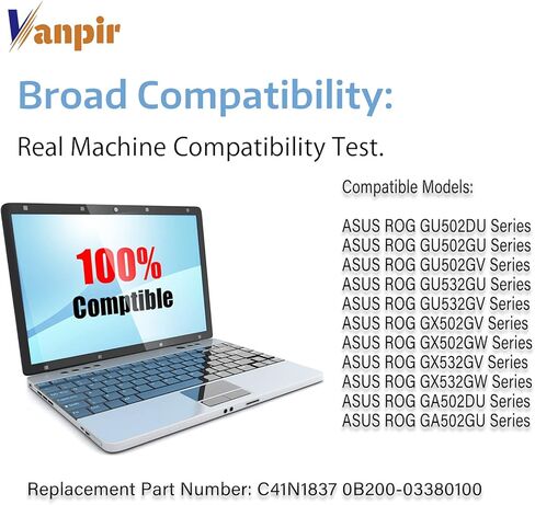 استبدال بطارية الكمبيوتر المحمول Vanpir C21N1624 لجهاز Asus Q325U Q325UA Q325UAR ZenBook Flip S UX370UA 1A 1B C4061T C4072T C4093T Series Notebook 0B200-02420000 7.7V 39Wh 5070mAh in Saudi Arabia