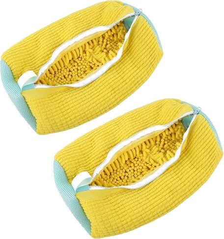 Shoe Washing Machine Bag Shoes Laundry Bag Shoe Washing Bag for Washing Machine Laundry Shoe Bag For Washer And Dryer Reusable Shoe Washing Bag for All Shoe Types And Sizes (YELLOW 2PCS) in Kuwait